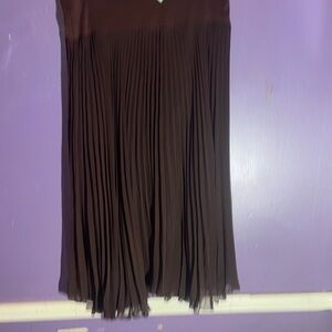Komarov Dark Brown Pleated Maxi Skirt